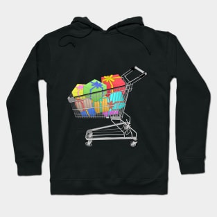 Shopping cart full with gift box Hoodie